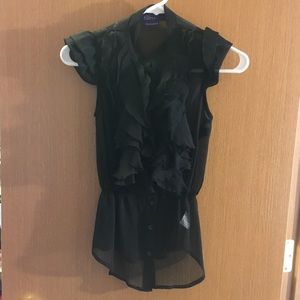 Black Ruffled Blouse